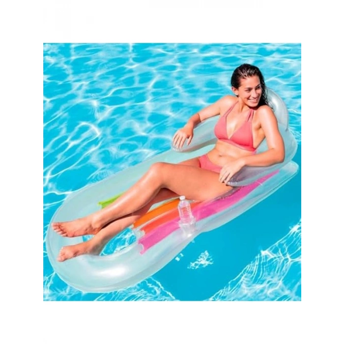 160 x 85 cm Boyutlarında Beyaz Hava Yatağı, King Kool Lounge Modeli