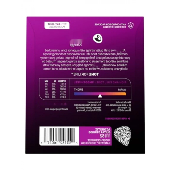 16027 Nanoweb Phosphor Bronze Akustik Gitar Teli (11-52)