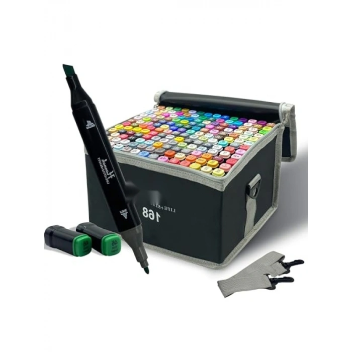 168 Parça Çantalı Çift Taraflı Marker Seti