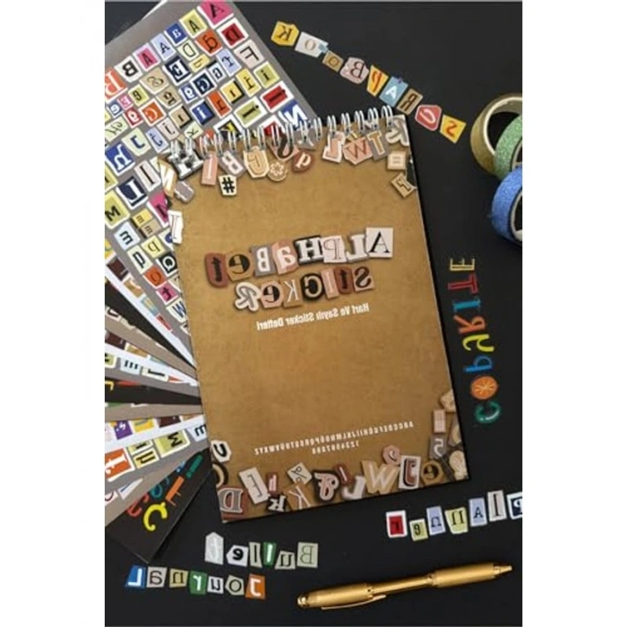 1690+ Adet Harfler ile Sticker Defteri, Scrapbook İçin