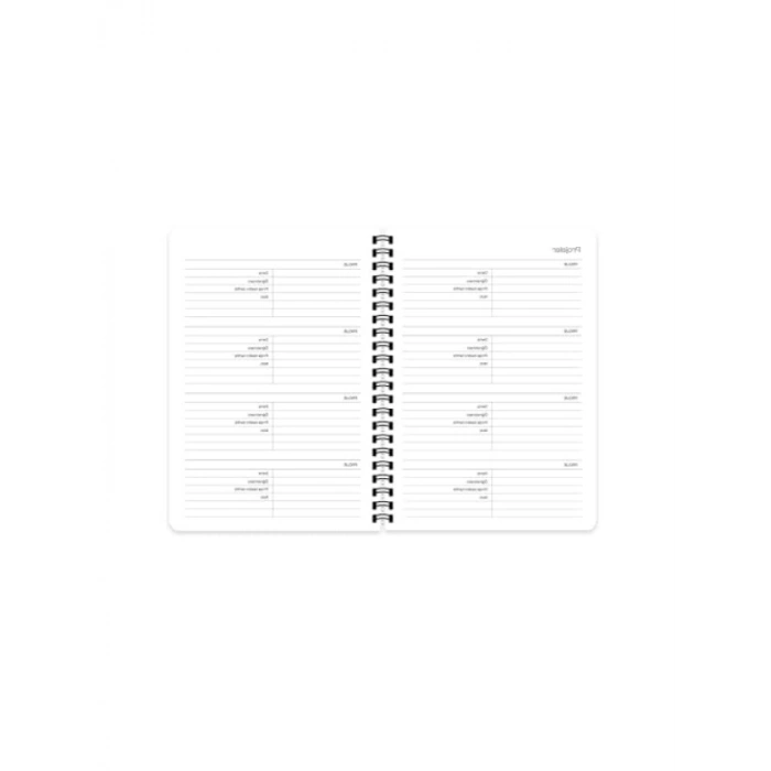 16x23 Spiralli Akademik Ajanda - Şık Mavi Kalp Tasarımı
