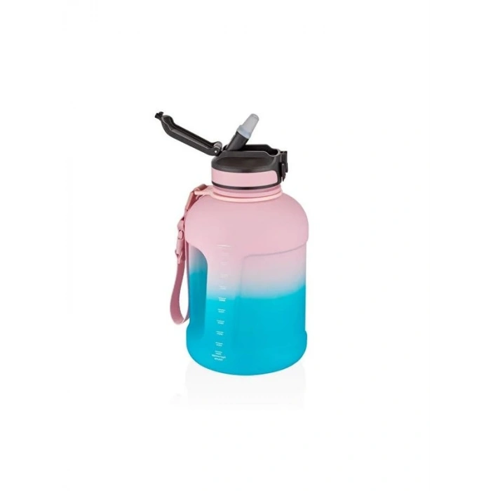 1700 ml Motivasyon Su Matarası, Çift Renkli ve Askılı