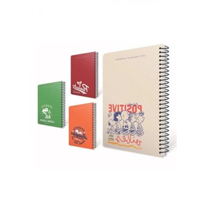 17x24 cm Spiralli Sert Kapaklı Çizgili Defter, 80 Yaprak