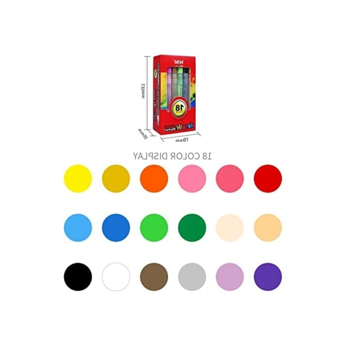 18 Adet Suya Dayanıklı Akrilik Marker Kalem Seti