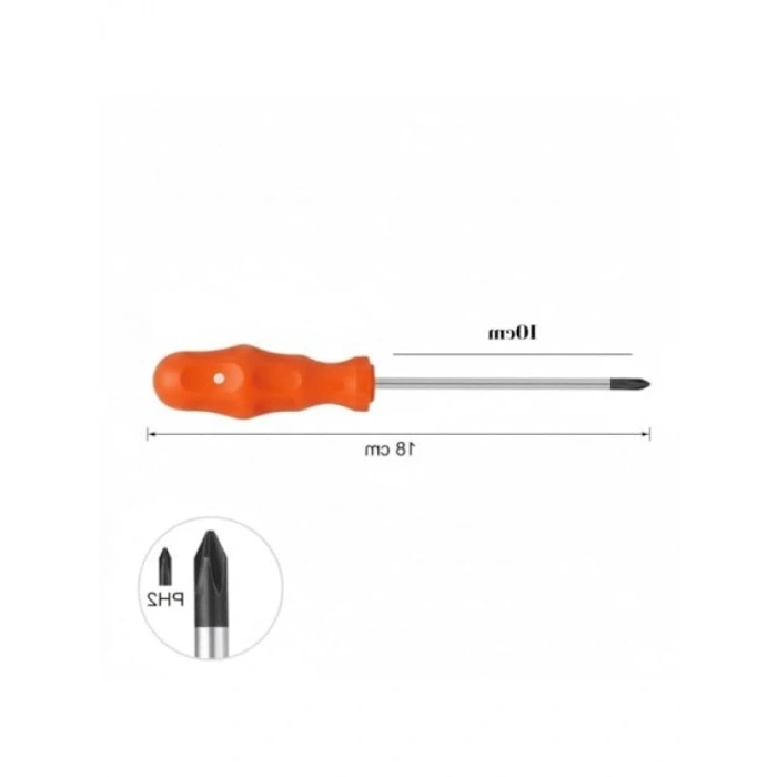 18 cm Yıldız Uçlu Tornavida, Ergonomik Kaymaz Sap