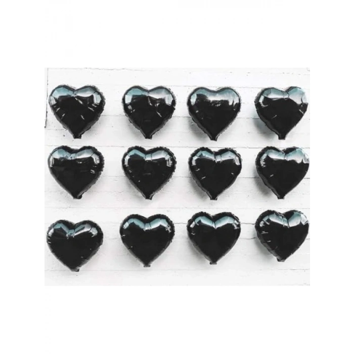 18 İnç Kalp Şeklinde Siyah Folyo Balon