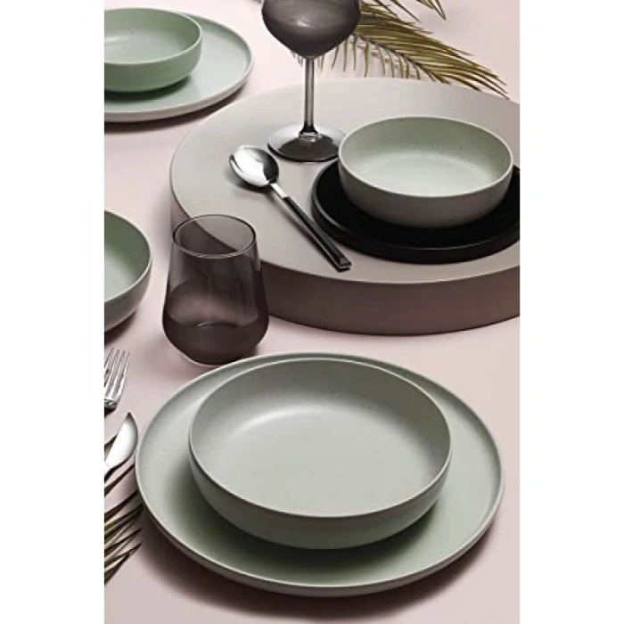 18 Parça 6 Kişilik Yeşil Yemek Takımı