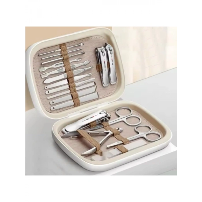 18 Parça Profesyonel Manikür ve Pedikür Seti - Karbon Çelik