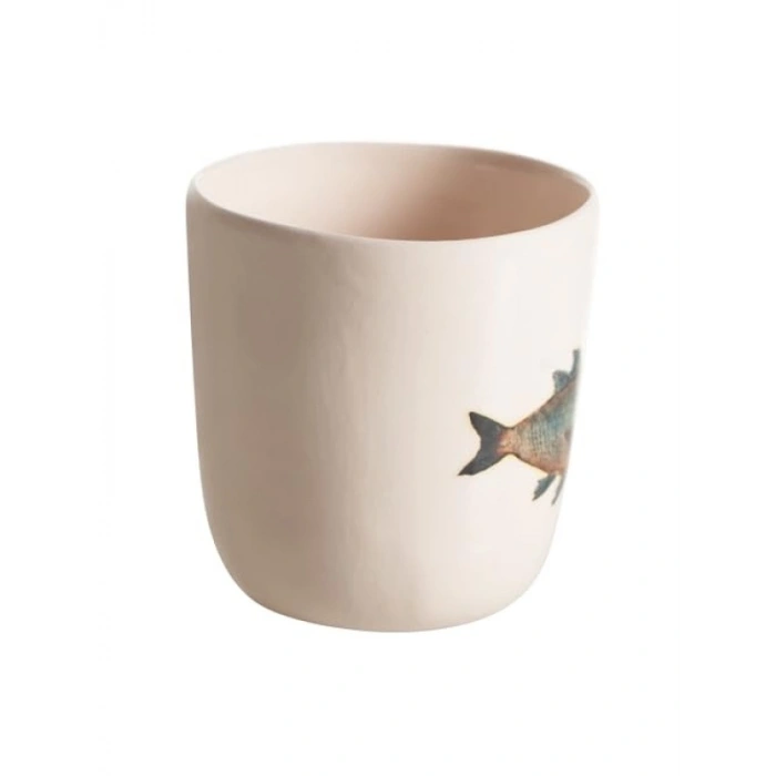 180 ml Kapasiteli El Yapımı Balıklı Yalıtımlı Kupa