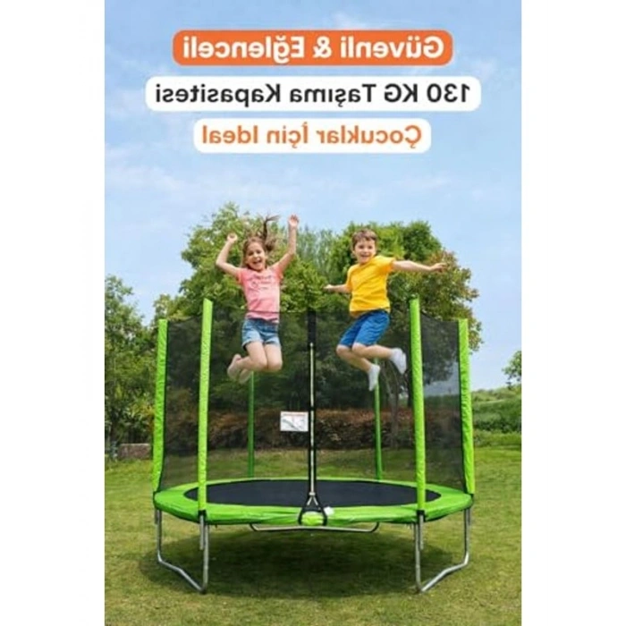 183 cm Trambolin, Fileli ve Korumalı, 130 Kg Taşıma Kapasitesi