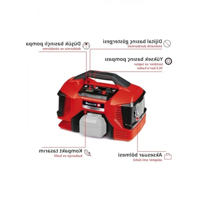 18V Akülü Hava Kompresörü - Maks. 10.5 Bar, 21 l/dk Emiş Gücü