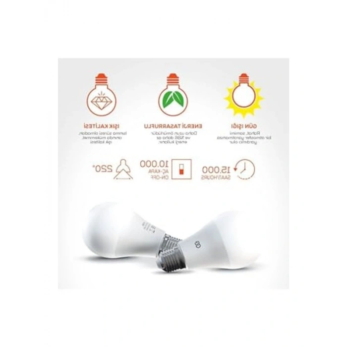 18W Gün Işığı LED Ampul, E27 Soket ile Uyumlu