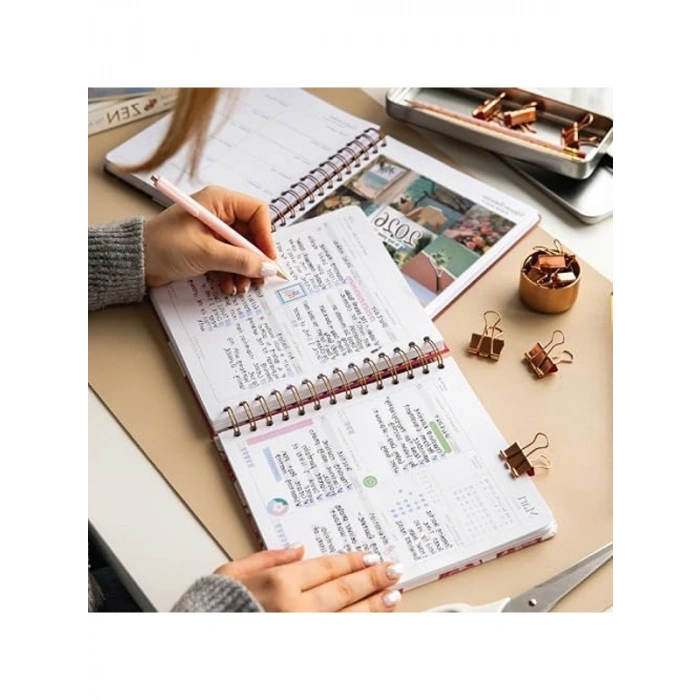 18x20 cm Spiralli Haftalık Ajanda, 12 Aylık Planlama