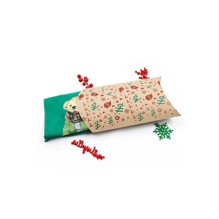 18x20 cm Yılbaşı Temalı Yastık Hediye Kutusu Seti (2 Adet)