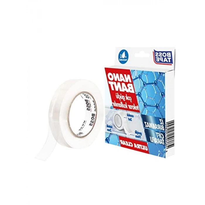 19 mm x 3 mt Çift Taraflı Nano Bant, Şeffaf Yapısıyla Kullanıma Uygun