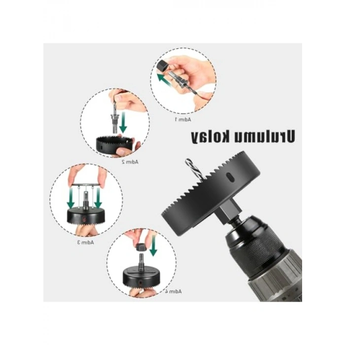 19 Parça Delik Testere Seti - 13 Testere Bıçağı ile