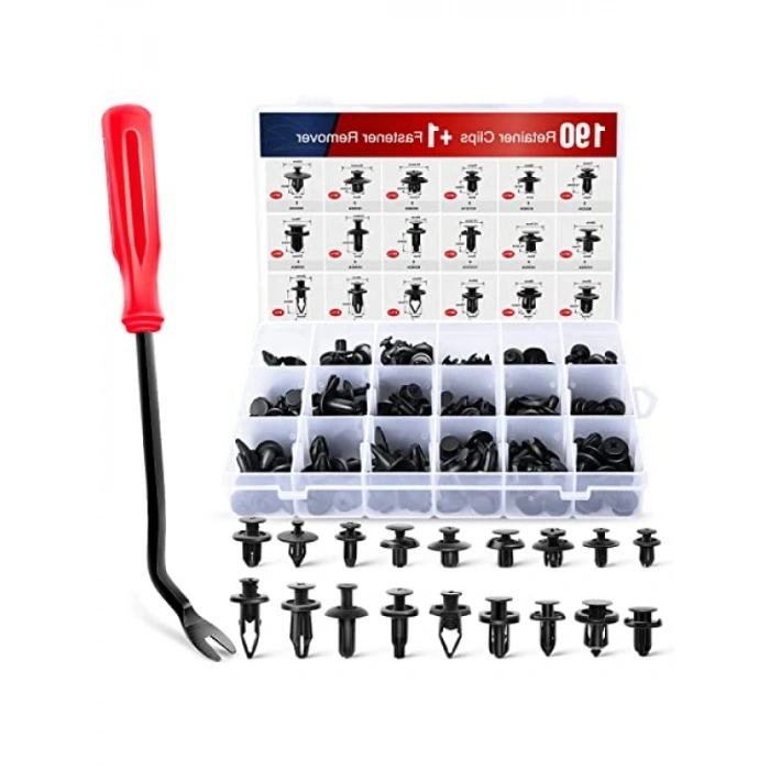 190 Adet Araba Tutucu Klips Seti - 18 Farklı Boy, Dayanıklı