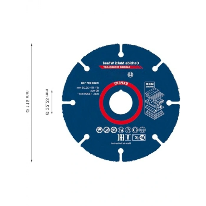 1x Carbide Multi Wheel Kesici Diskler, Ø 115 mm