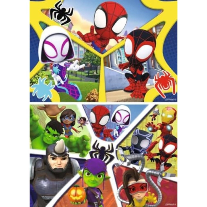 2 Adet 24 Parça Spidey Temalı Çocuk Bulmacası