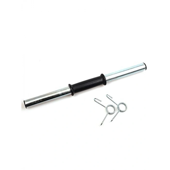 2 Adet 40 cm Krom Dambıl Barı ve 4 Adet Çelik Sıkıştırma Yayı