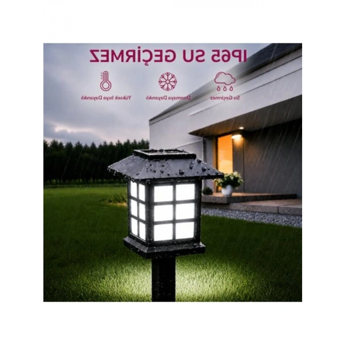 2 Adet 5W Solar Bahçe Lambası, Su Geçirmez ve Sensörlü