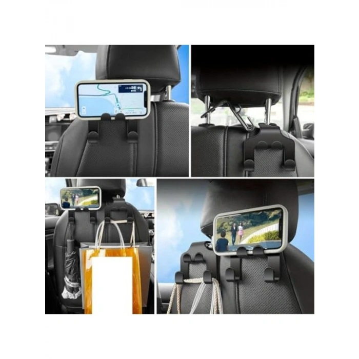 2 Adet Araç Koltuk Arkası Organizer, Poşet Torba ve Telefon Tutucu