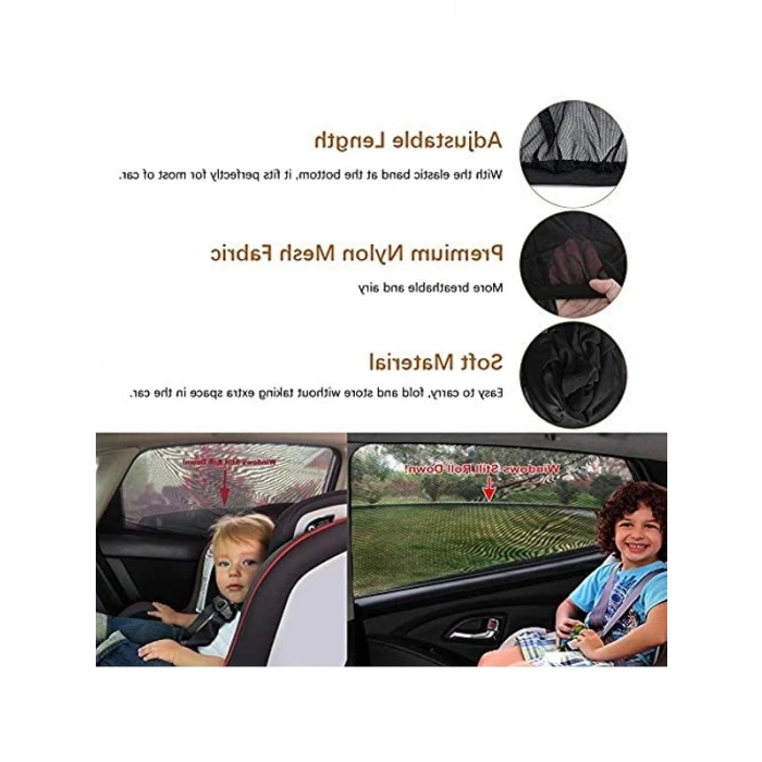 2 Adet Araç Yan Pencere Güneşlik - Bebekler İçin Araç Perdesi