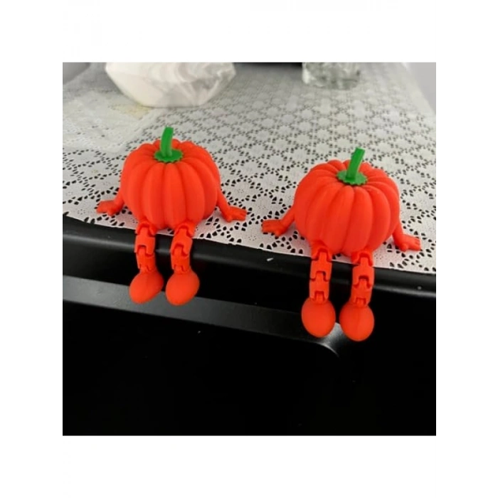 2 Adet El Yapımı Sevimli Bal Kabağı Figürü - Dekoratif Biblo Seti