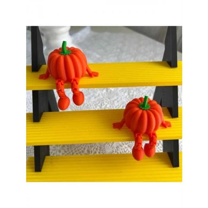 2 Adet El Yapımı Sevimli Bal Kabağı Figürü - Dekoratif Biblo Seti