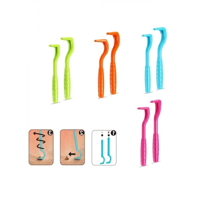 2 Adet Etkili ve Kolay Kullanım Kene Çıkarıcı Kanca