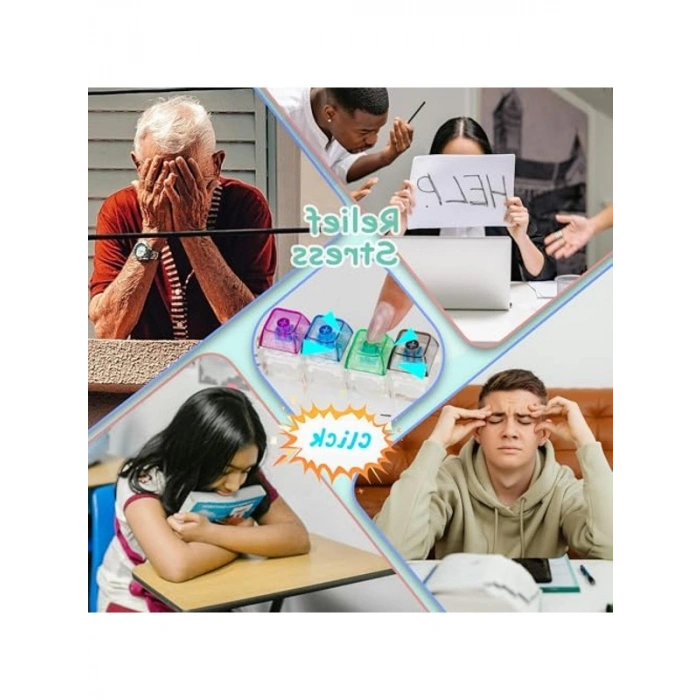 2 ADET Fidget Oyuncak: Klavye Anahtarlık ile Stres Giderici Eğlenceli Oyun