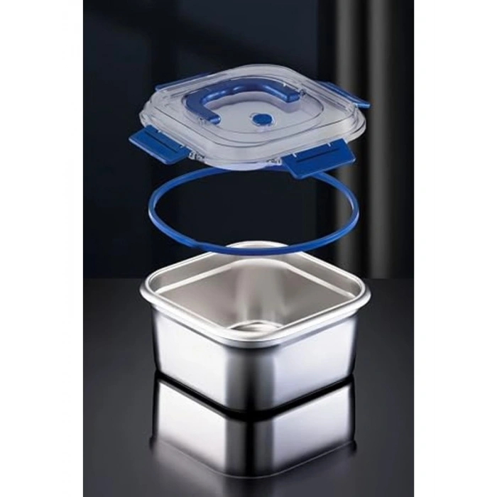 2 Adet Kilitli Yemek Saklama Kabı, 1800 ml Kapasite, Çelik