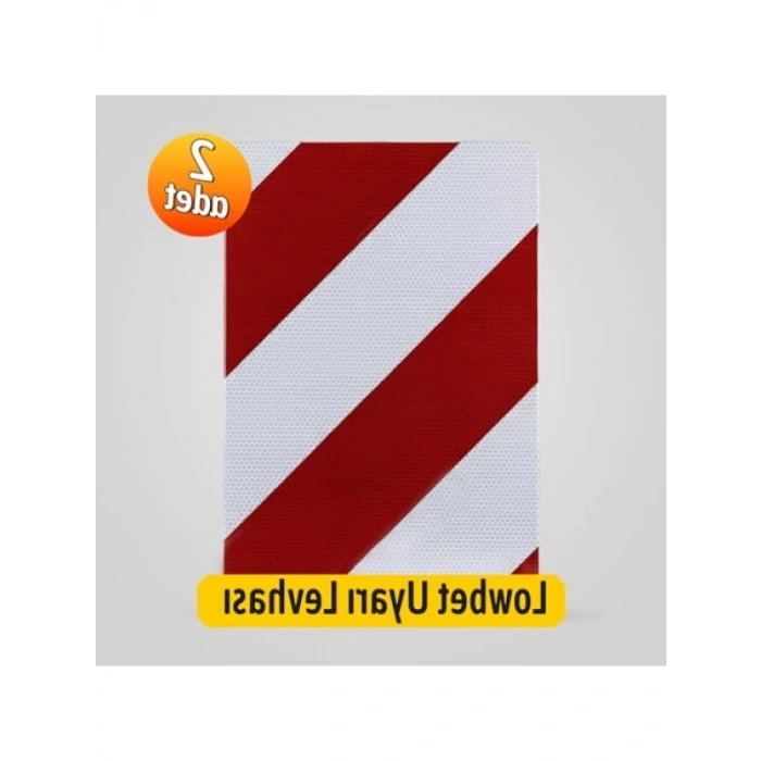 2 Adet Kırmızı Beyaz Reflektörlü Lowbed Yük Uyarı Levhası - 28x42 cm