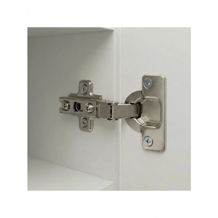 2 Adet Krom Yarım Deve Boynu Pistonsuz Mobilya Kapak Menteşesi