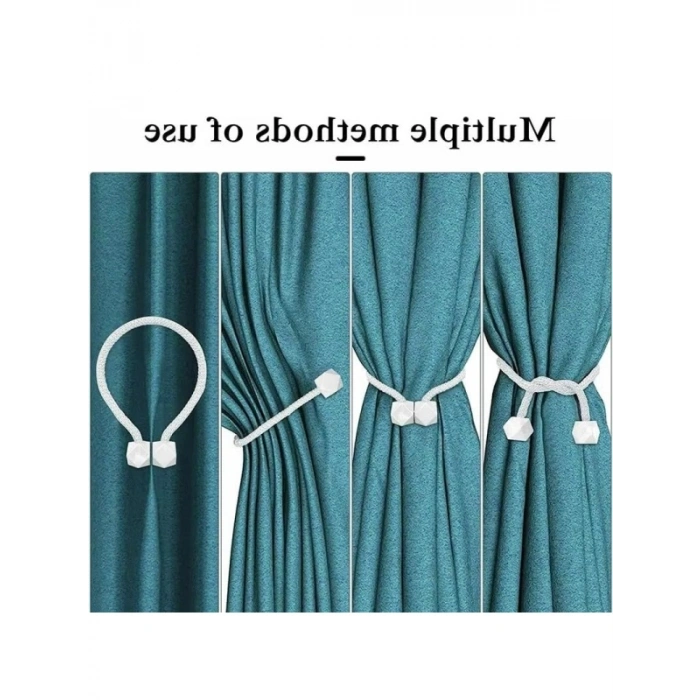 2 Adet Manyetik Perde Klipleri, Modern Kare Tasarım