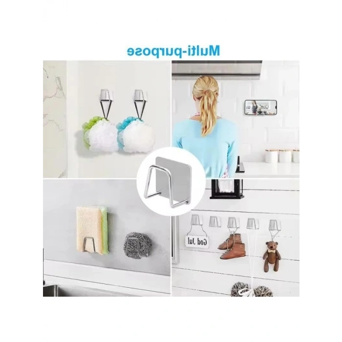 2 Adet Metal Bulaşık Süngeri Askısı - Paslanmaz Çelik, Çok Amaçlı