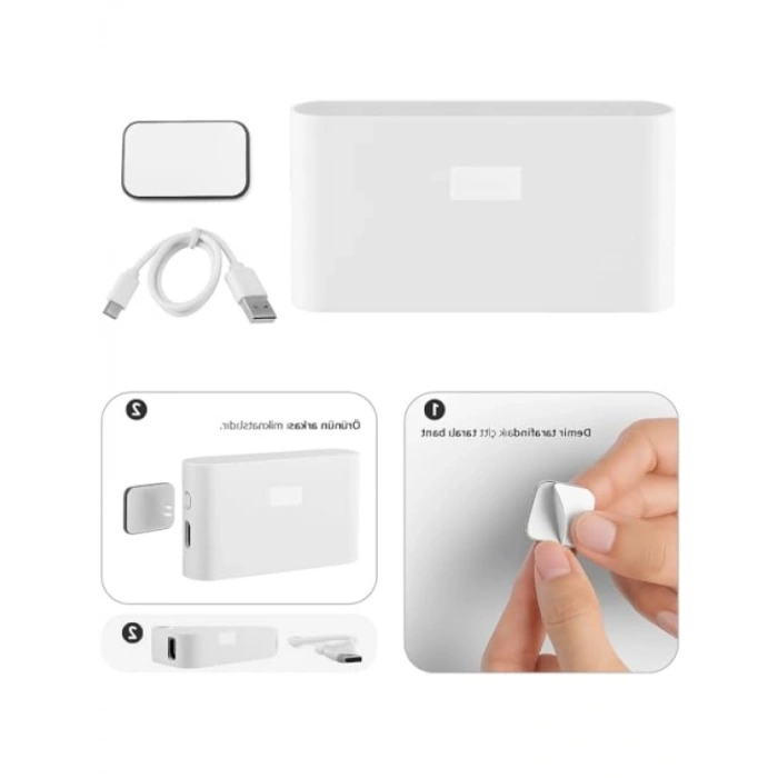 2 Adet Sensörlü Şarjlı LED Aplik - 5W