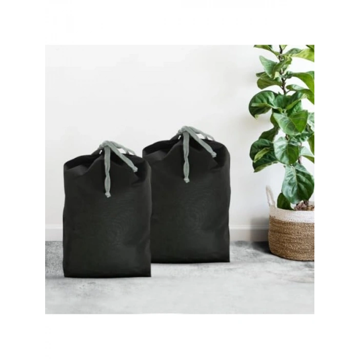 2 Adet Siyah Çamaşır Torbası - Seyahat ve Saklama İçin