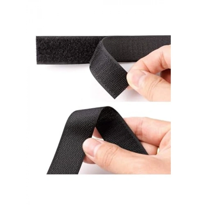 2 cm Eninde Siyah Şerit Cırt Bant, 5 Metre Uzunluk