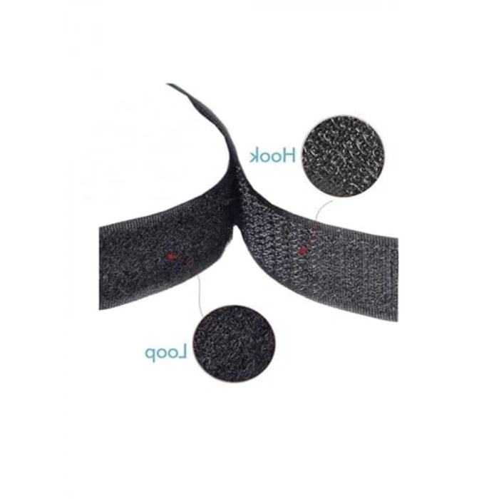 2 cm Eninde Siyah Şerit Cırt Bant, 5 Metre Uzunluk