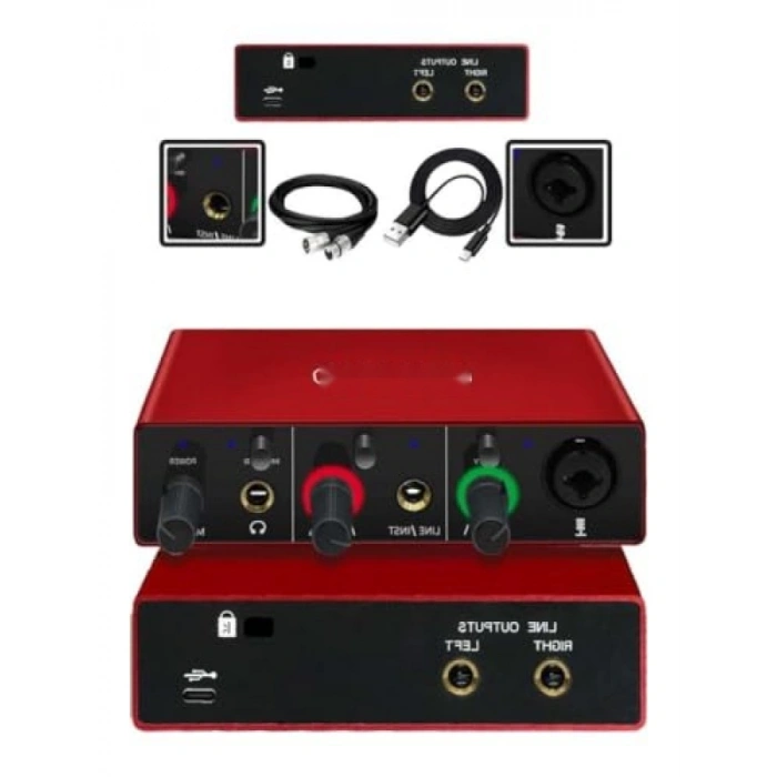 2 Giriş 2 Çıkış USB Stüdyo Ses Kartı