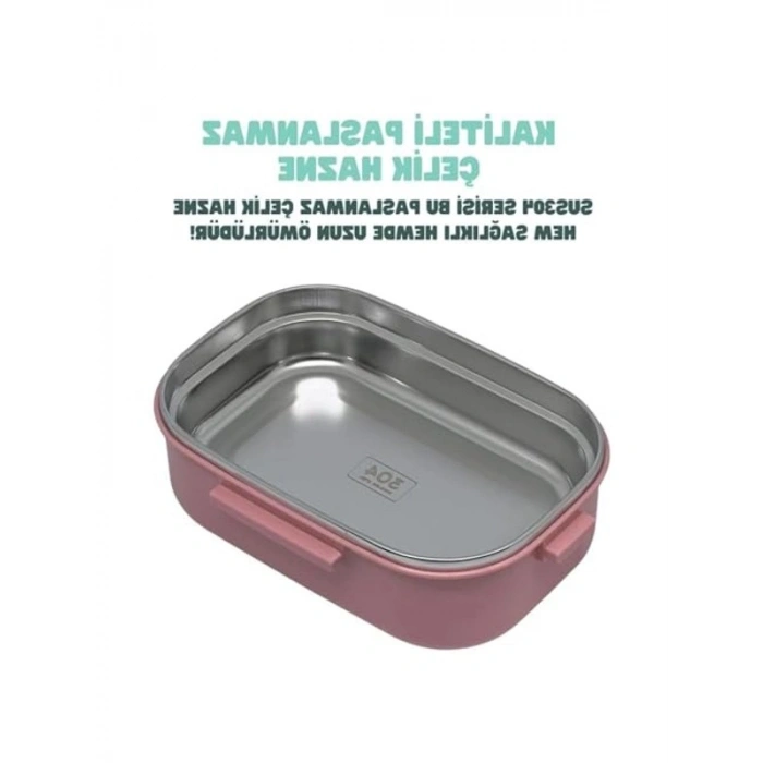 2 Katlı 3 Bölmeli Paslanmaz Çelik Sefer Tası, 1650ml