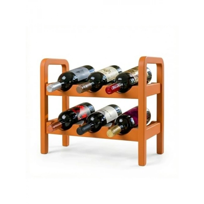 2 Katlı Ahşap Şaraplık, Modern Tasarım, Şişe Rafı