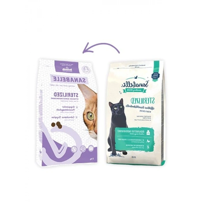 2 kg sterilize edilmiş kısırlaştırılmış kedi maması, tahılsız