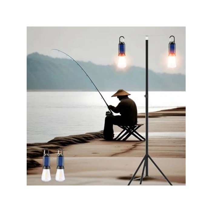 2 Lambalı Şarjlı Solar Lamba, 3 Modlu, Su Geçirmez