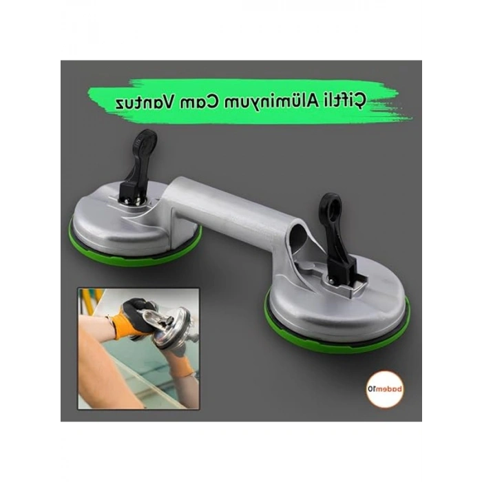 2li Alüminyum Vantuzlu Tutucu, Cam ve Ahşap İçin