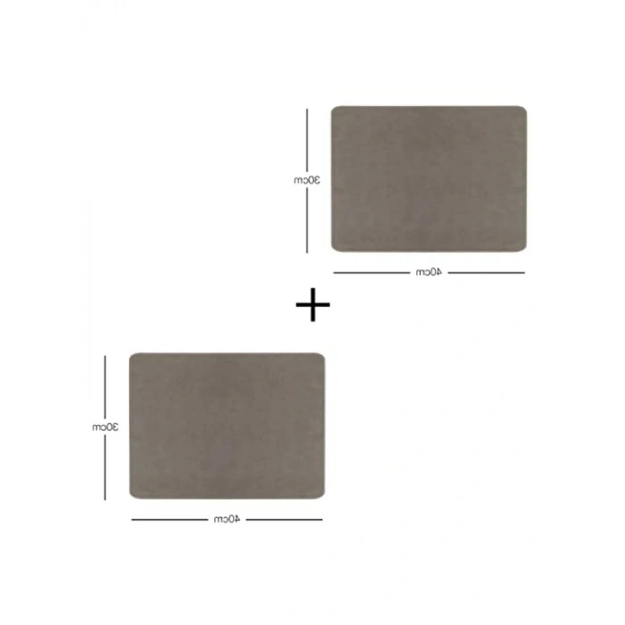 2li Deri Amerikan Servis, 40x30 cm, Gri