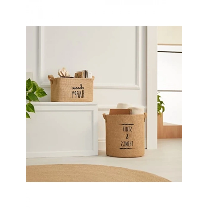 2li Jüt Sepet Seti - 30x21x18 cm ve 30x31 cm