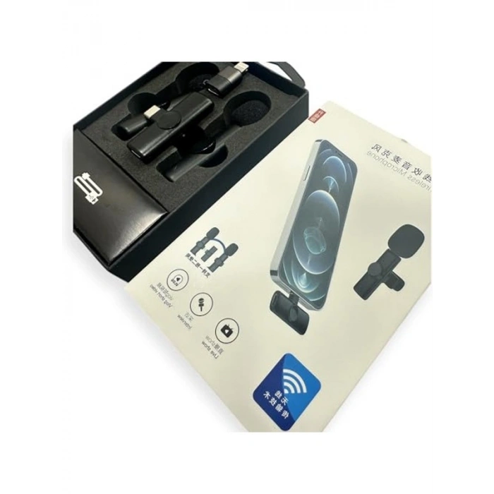 2li Kablosuz Yaka Mikrofon Seti, Video ve Podcast İçin