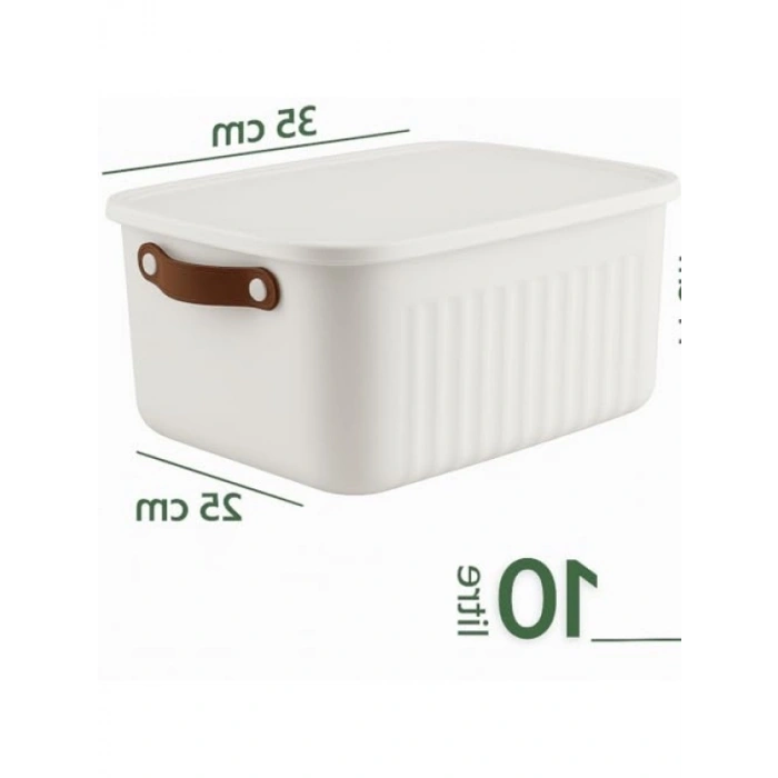 2li Kapaklı Saklama Kutusu Seti - 10 Litre - Çok Amaçlı Organizer